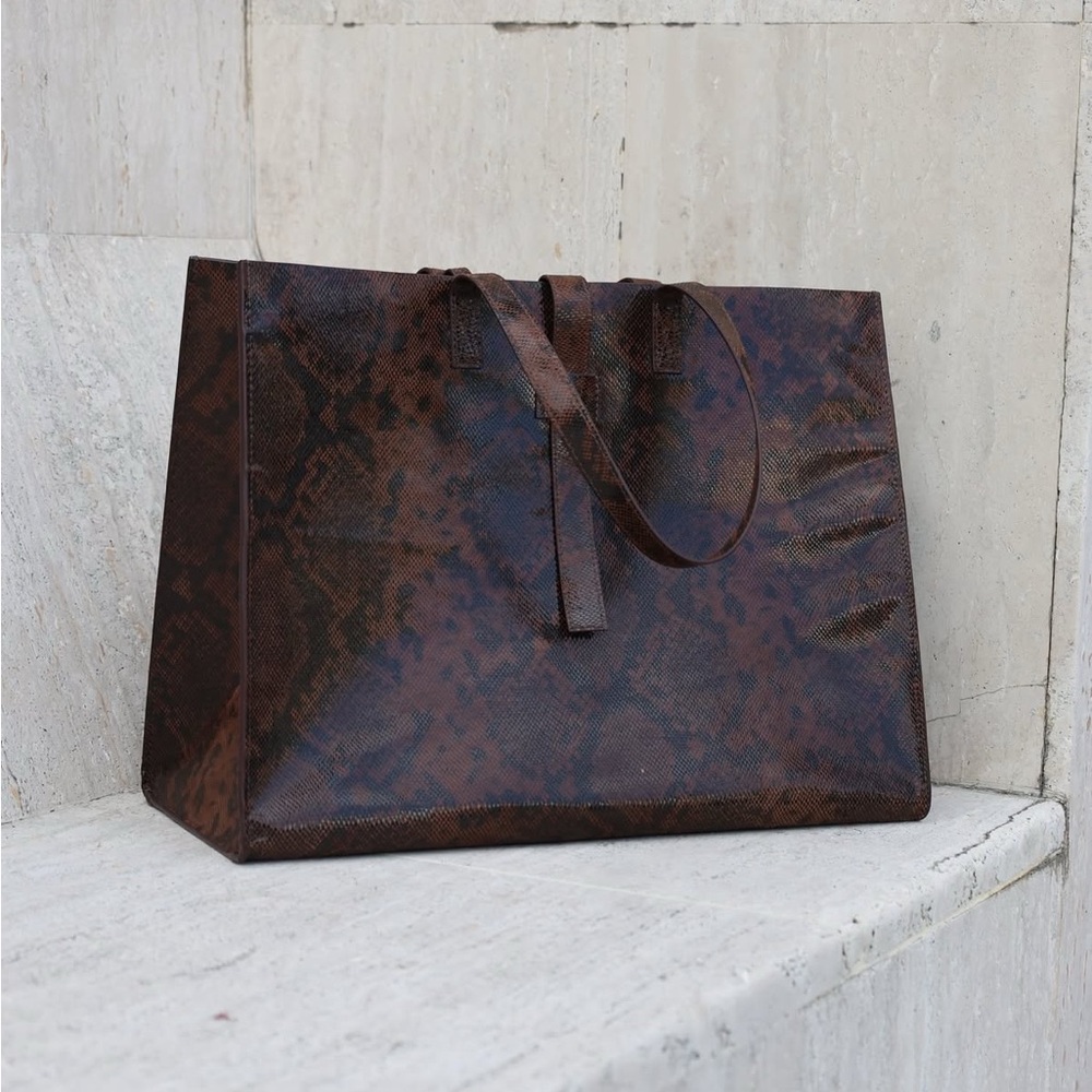 Classic Brown Leather Tote - Maison Eli